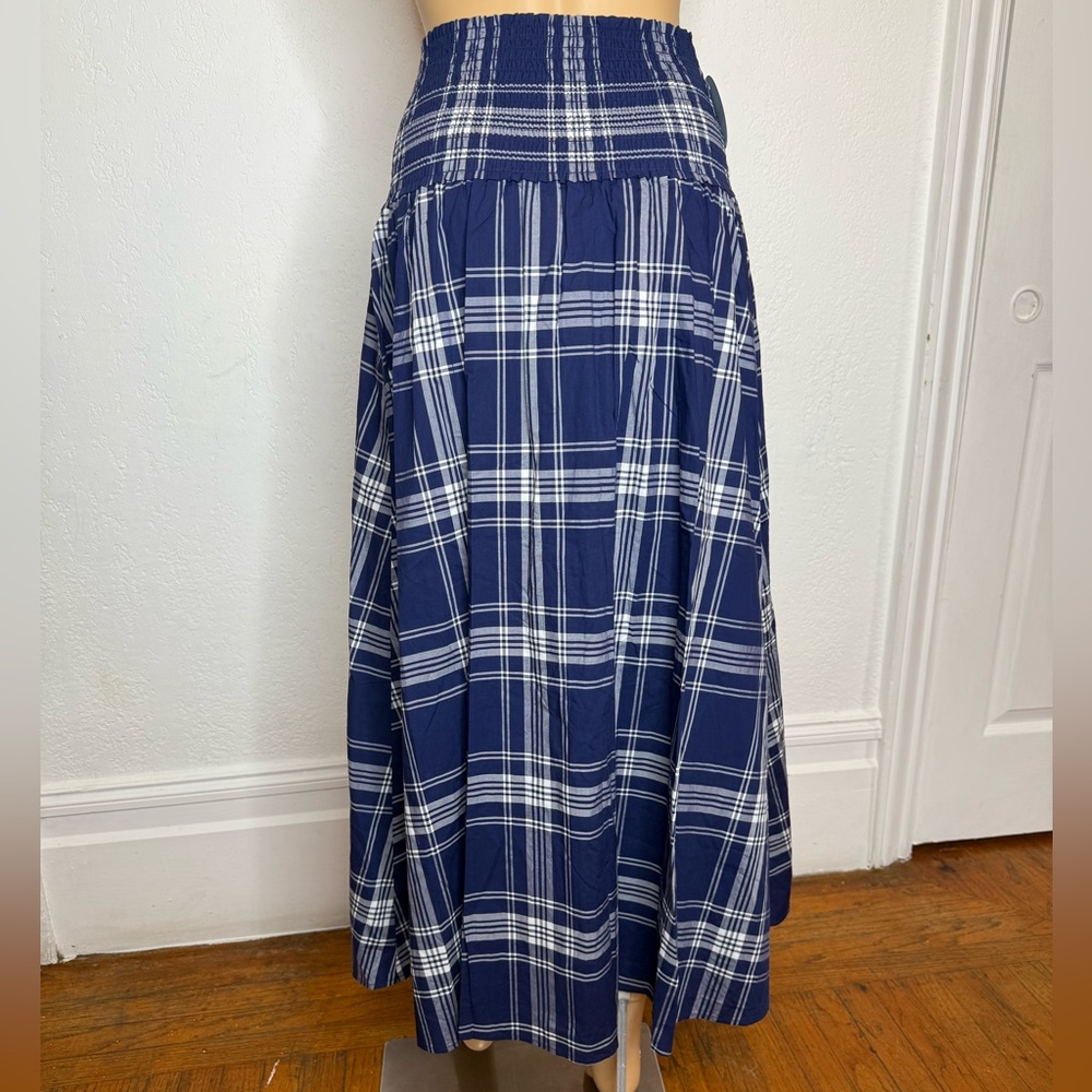 Hill House Navy and White Plaid Midi Skirt - Picture 2 of 8